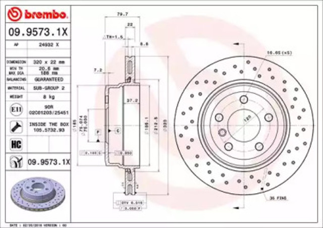 0995731X BREMBO Диск тормозной задний купить в Запорожье