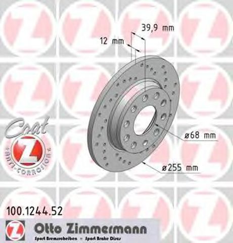 ZIMMERMANN 100124452 Диск тормозной задний в наличии Львов