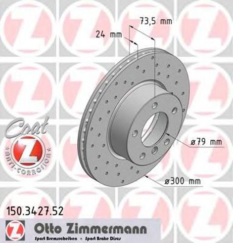 ZIMMERMANN 150342752 Передние тормозные диски в наличии Ужгород