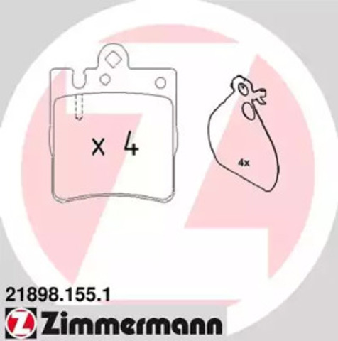 218981551 ZIMMERMANN Задние тормозные колодки купить в Житомир