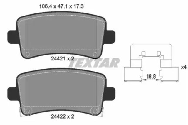 TEXTAR 2442101 Колодки тормозные задние дисковые в наличии Житомир