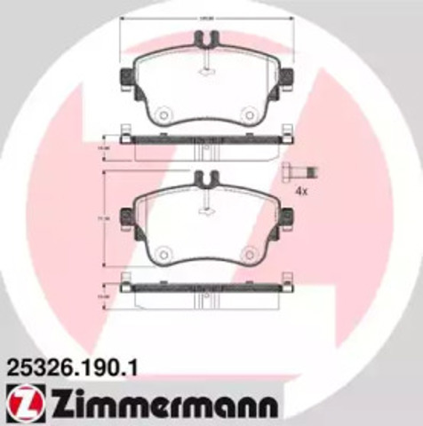 ZIMMERMANN 253261901 Колодки тормозные передние дисковые в наличии Ирпень