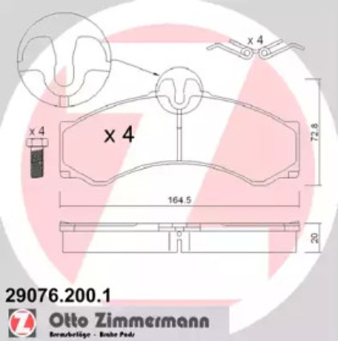 290762001 ZIMMERMANN Колодки тормозные передние дисковые купить в Павлоград