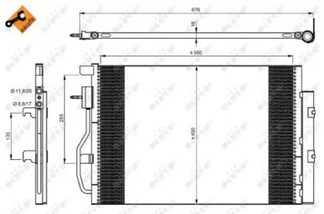 350044 NRF Радиатор кондиционера купить в Сумы