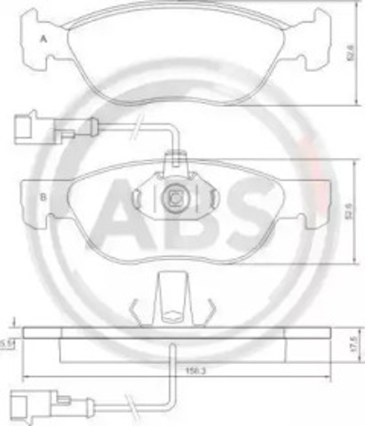 ABS 36893 Передние тормозные колодки в наличии Винница