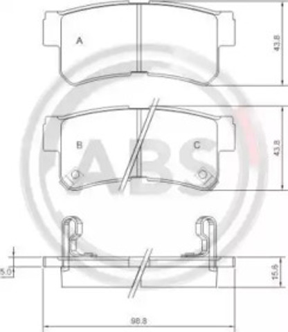 ABS 37252 Задние тормозные колодки в наличии Каменское