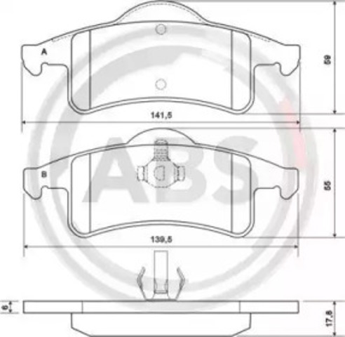 ABS 38791 Задние тормозные колодки в наличии Ирпень