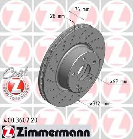 ZIMMERMANN 400360720 Передние тормозные диски в наличии Львов