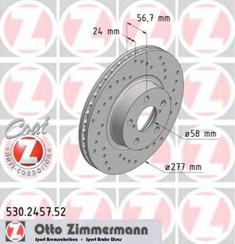 530245752 ZIMMERMANN Передние тормозные диски купить в Полтава