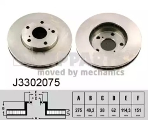 J3302075 NIPPARTS Передние тормозные диски купить в Чернигов