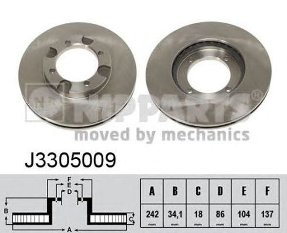 NIPPARTS J3305009 Передние тормозные диски в наличии Украина