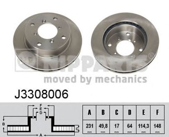 J3308006 NIPPARTS Диск тормозной передний купить в Каменское