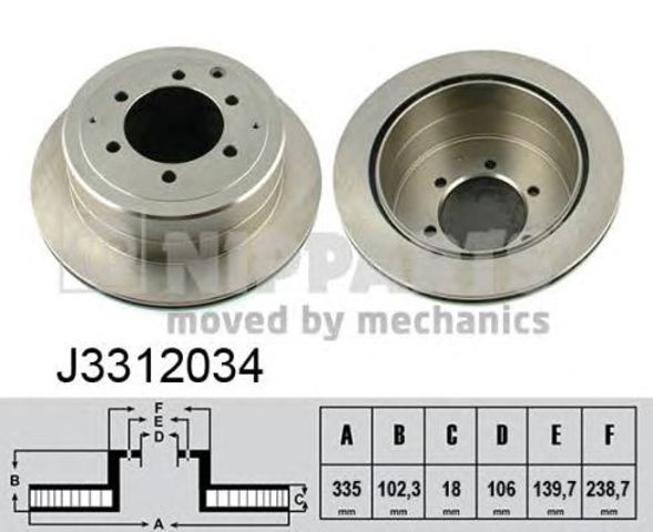 J3312034 NIPPARTS Тормозные диски купить в Львов