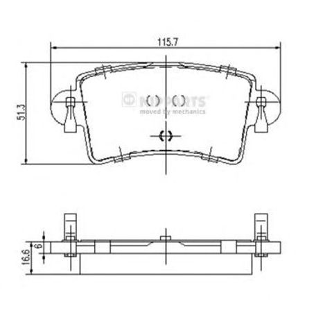 NIPPARTS J3611046 Колодки тормозные задние дисковые в наличии Киев