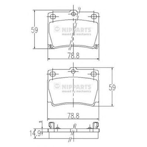 J3615011 NIPPARTS Колодки тормозные задние дисковые купить в Хмельницкий