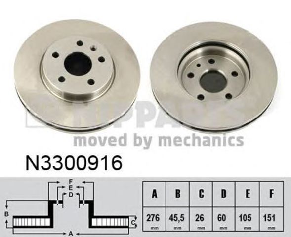 NIPPARTS N3300916 Передние тормозные диски в наличии Запорожье