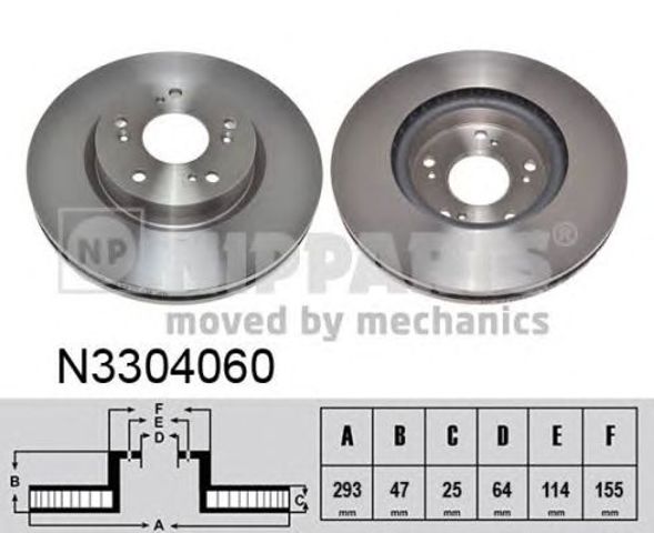 NIPPARTS N3304060 Диск тормозной передний в наличии Ирпень