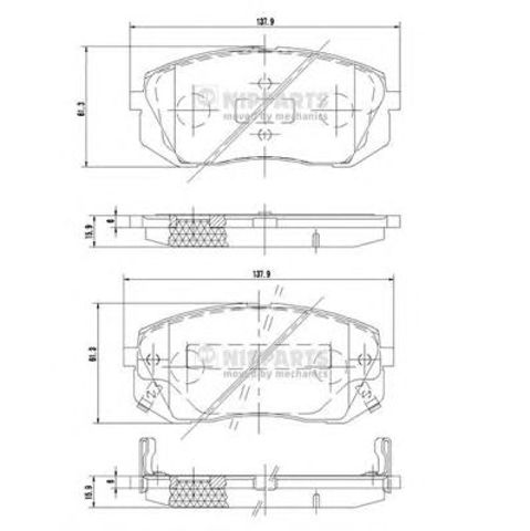 NIPPARTS N3600330 Колодки тормозные передние дисковые в наличии Полтава