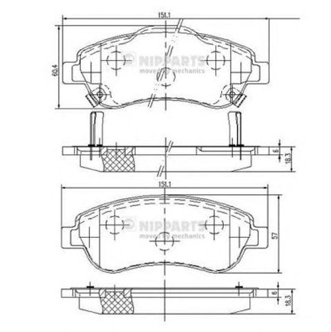 N3604066 NIPPARTS Колодки тормозные передние дисковые купить в Тернополь