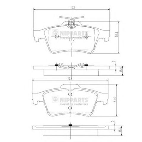 N3613022 NIPPARTS Колодки тормозные задние дисковые купить в Черкассы