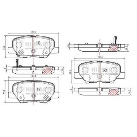 NIPPARTS N3615017 Задние тормозные колодки в наличии Ирпень