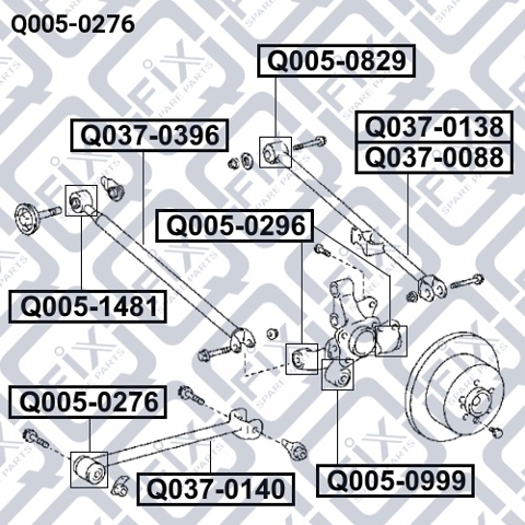 Q-FIX Q0050276 Сайлентблок заднего продольного рычага передний в наличии Чернигов