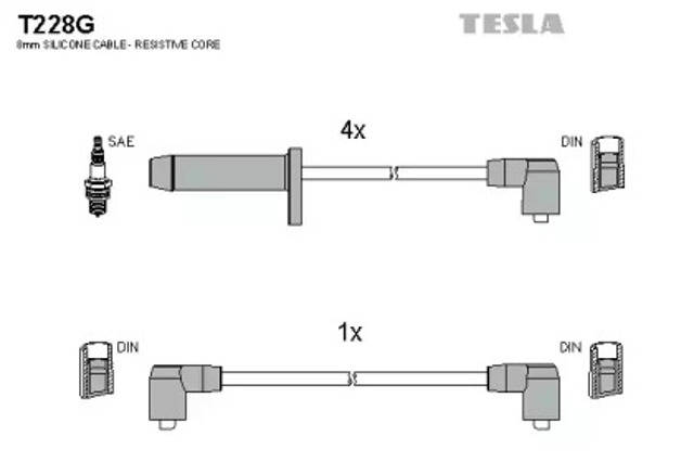 T228G TESLA Высоковольтные провода купить в Павлоград