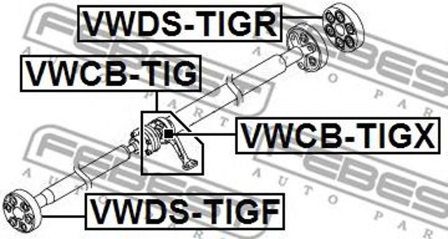 VWCBTIG FEBEST Подвесной подшипник карданного вала купить в Винница