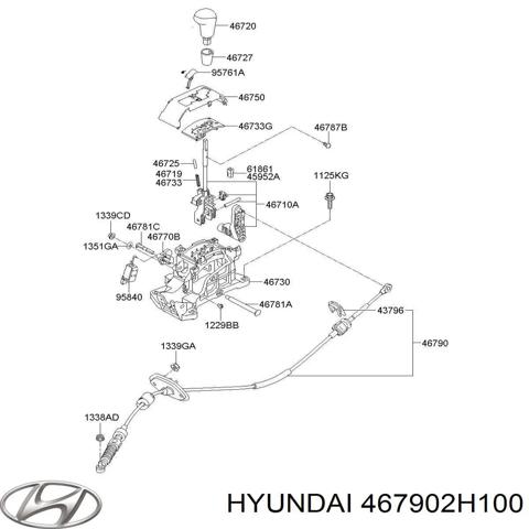 HYUNDAI 467902H100 Трос переключения передач в наличии Кривой Рог