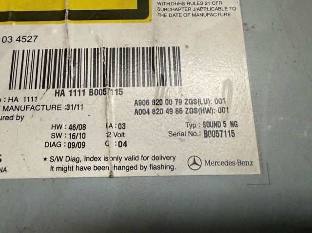 A9068200079 MERCEDES Магнитола купить в Ровно