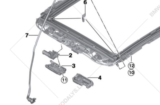 Мотор шторки солнцезащитной 67617933159 BMW