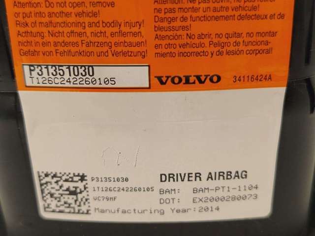31351030 VOLVO Подушка безопасности (AIRBAG) водительская купить в Сумы