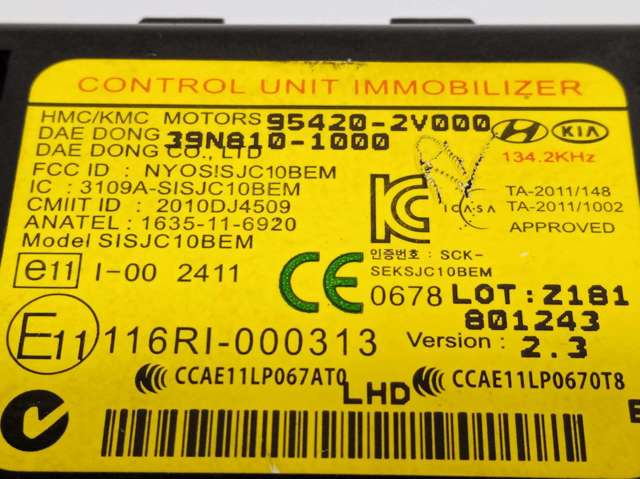 39N8101000 HYUNDAI Модуль управления (ЭБУ) иммобилайзером купить в Киев