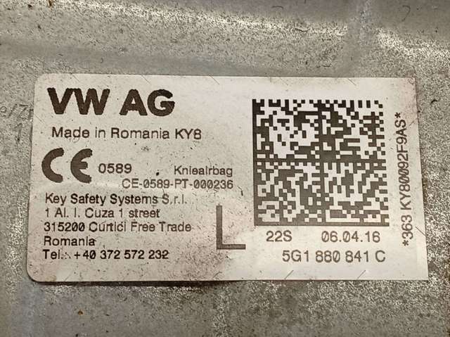 VAG 5G1880841C Подушка безопасности защиты коленей в наличии Павлоград