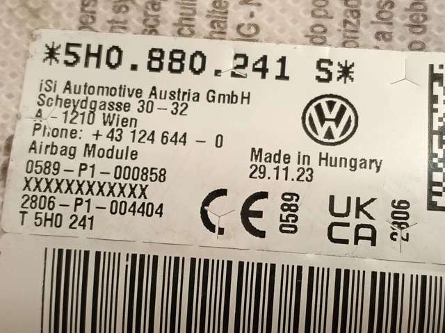 5H0880241S Подушка безопасности (AIRBAG) спинки сиденья левого купить Львов