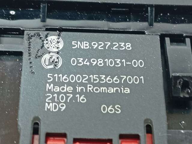 VAG 5NB927238WZU Блок кнопок центральной консоли в наличии Кривой Рог