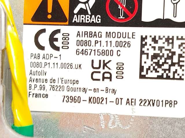 73960K0021 TOYOTA Подушка безопасности (AIRBAG) пассажирская купить в Черкассы