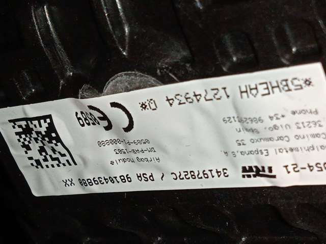 98105497ZD PEUGEOT Подушка безопасности (AIRBAG) водительская купить в Украина