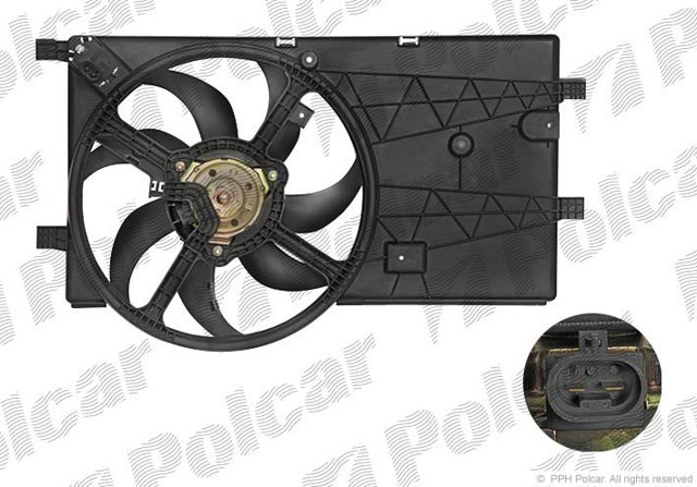 Диффузор радиатора охлаждения в сборе с мотором и крыльчаткой 308523W1 POLCAR