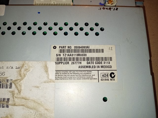 CHRYSLER 05064993AI в наличии Каменское