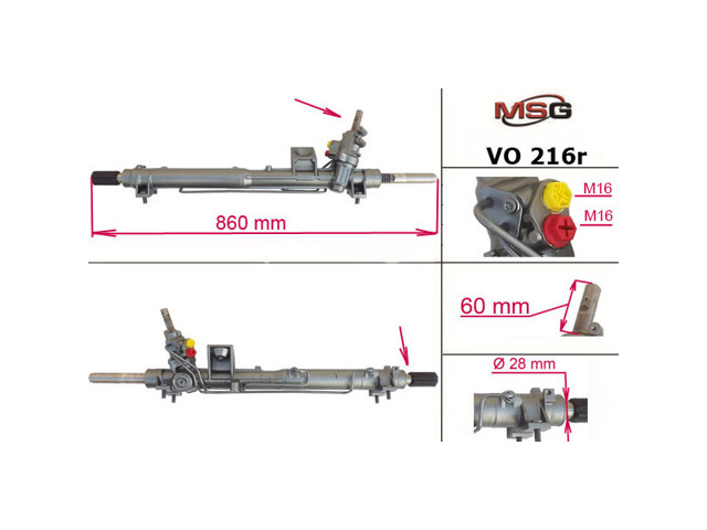 MSG Rebuilding VO216R Рейка рулевая в наличии Полтава
