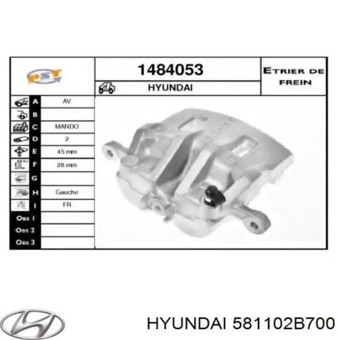 HYUNDAI 581102B700 Суппорт тормозной передний левый в наличии Запорожье