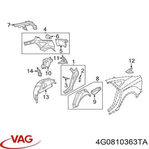 VAG 4G0810363TA Арка крыла заднего левого в наличии Одесса