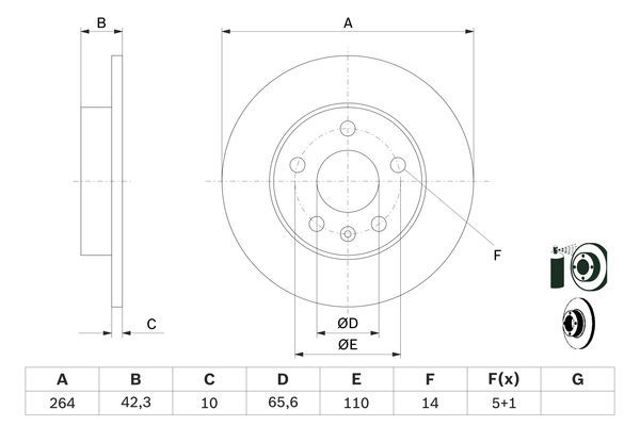BOSCH 0986478884 Тормозные диски в наличии Николаев