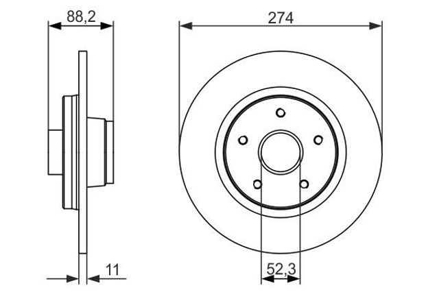 BOSCH 0986479695 Диск тормозной задний в наличии Житомир