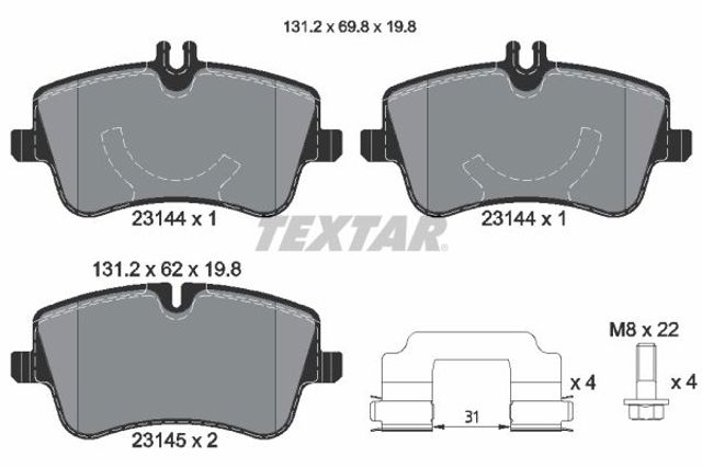 Тормозные колодки 2314401 TEXTAR