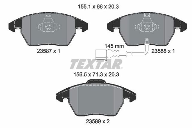 TEXTAR 2358701 Колодки тормозные передние дисковые в наличии Львов