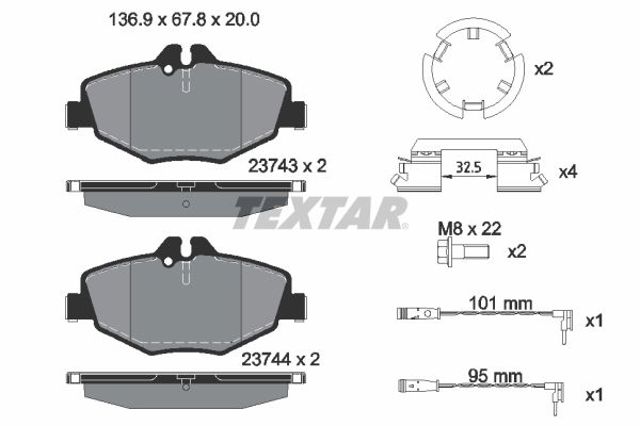 Колодки передние 2374303 TEXTAR