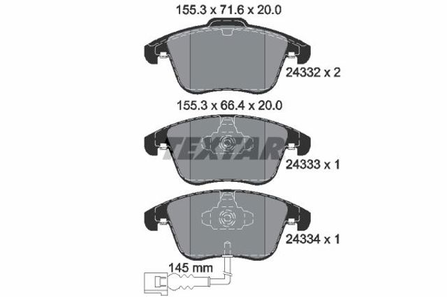 2433301 TEXTAR Колодки тормозные передние дисковые купить в Кривой Рог