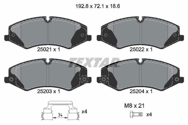 TEXTAR 2502201 Колодки тормозные передние дисковые в наличии Харьков